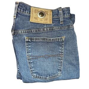 Vintage‎ Ikeda mens jeans size 36 straight blue denim pants leather logo Y2K